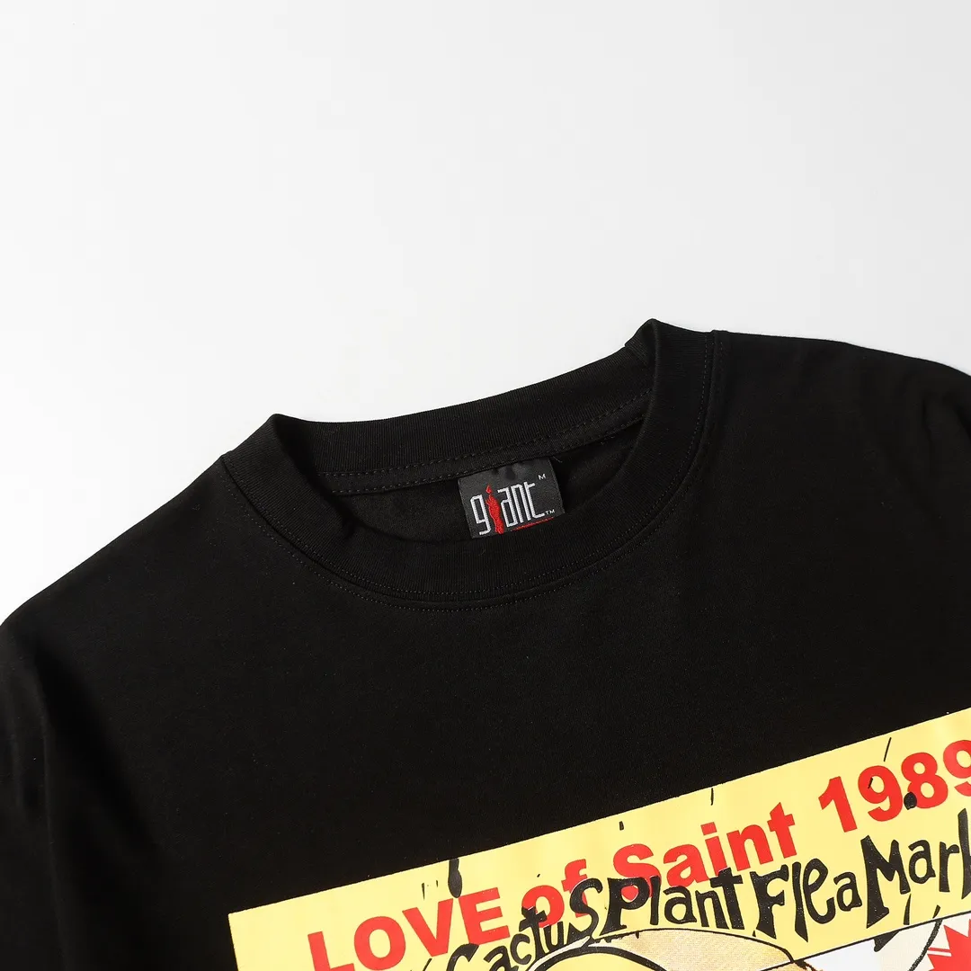 Saint Michael series trendy T craft letter drawing round neck short sleeves Style number: D3192P116 Color: black Size: S M L XL